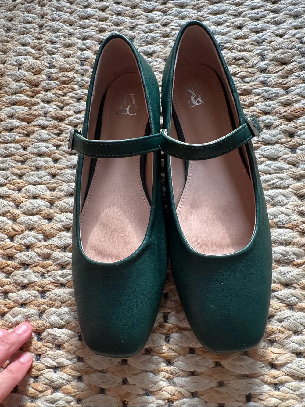 New York & Company Emerald Green Mary Jane Flats with Buckle